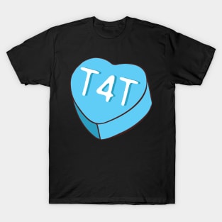 T4T Heart Shape Candy - Blue - Valentines Trans Pride T-Shirt